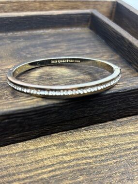 kate spade gold crystal pavé slim hinged bangle